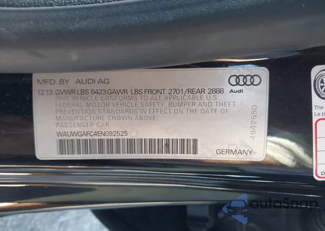 2014 Audi A7 3.0T Premium Plus z USA, uszkodzony, nr VIN WAUWGAFC4EN092525